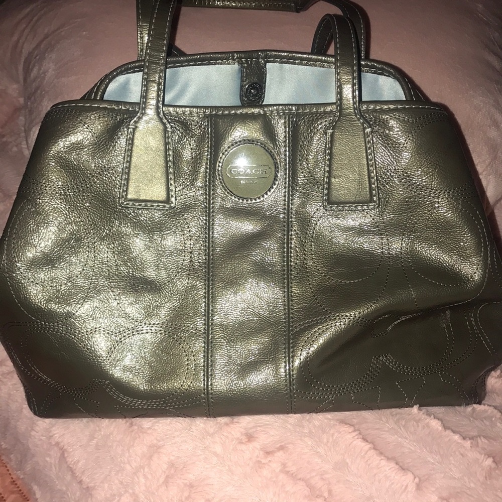 Coach Pewter Patton Leather Kisslock